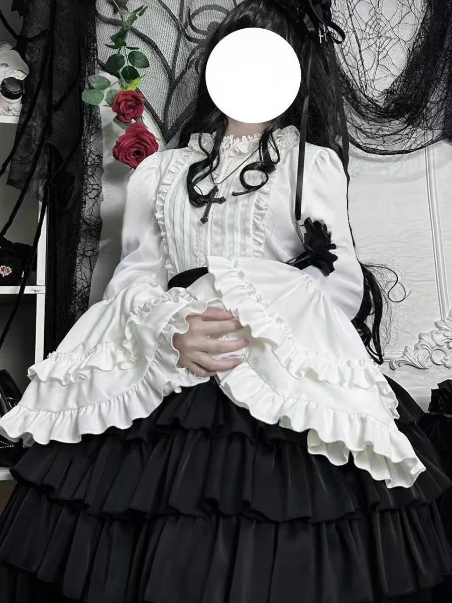 

Gothic Ele Long Sve irt Inner Wear White Night Tea Par Halloween Большой размер из полиэфирного волокна Bubble Sve Женский ...