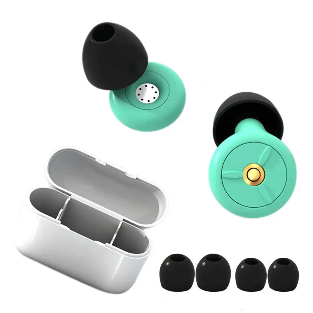 Soft Earplugs Reusable Silicone Noise Reduction Ear Plugs Set for Work Study Swimming Washable Waterproof Hearing for Silent