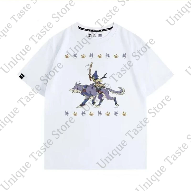 ‌Monster Hunter T Shirt Felyne Palamute Cartoon Cute Print T-shirt Men Women High Quality Cotton Summer Short Sleeve Tee Tops