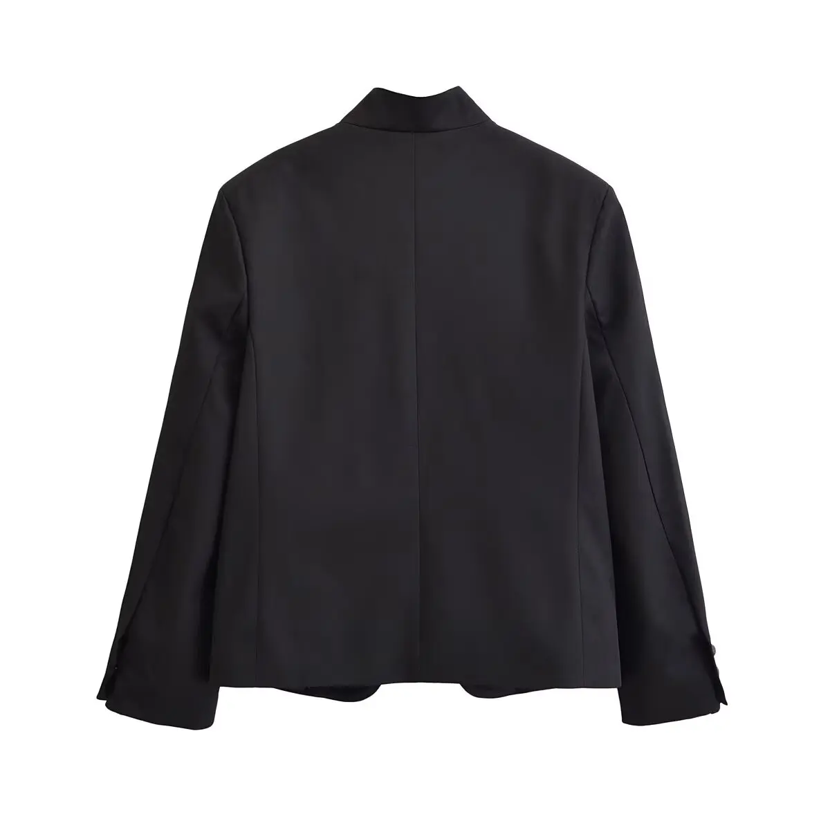 European American Design High Neck Single Breasted Blazer Women Loose Suit Jacket Spring Summer New Fashion Chic Top