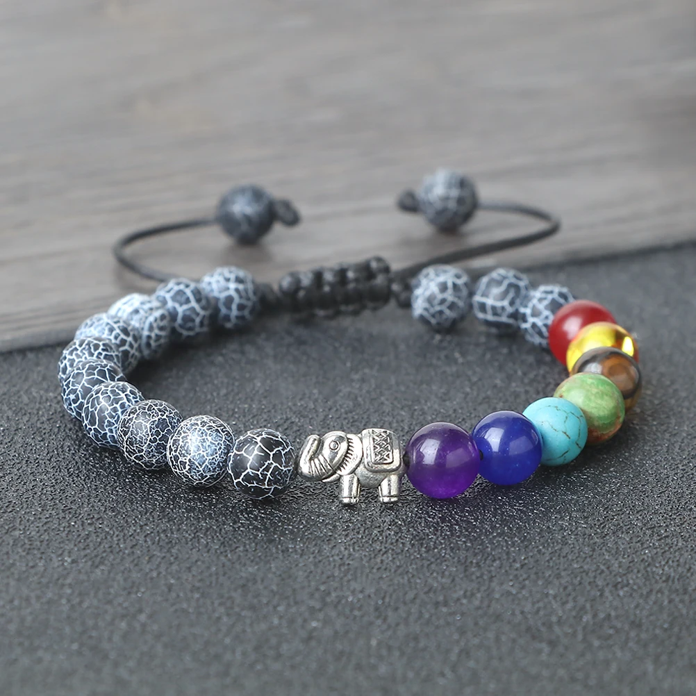 Natural Stone 7 Chakra Beaded Bracelets Handmade Braided Rope Bangles For Women Men Jewelrys Yoga Gifts Trendy Friendship Prayer
