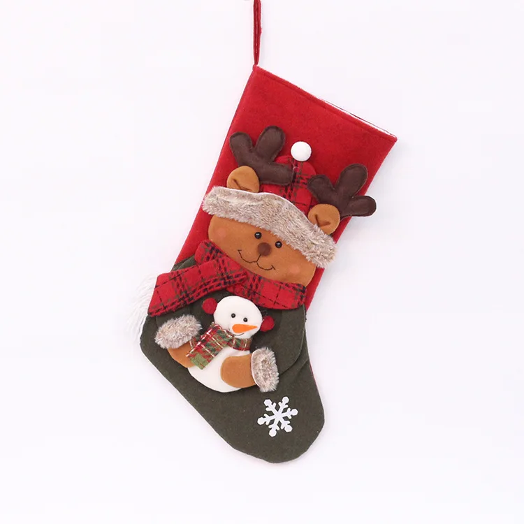 New Christmas Socks Decorative Socks Gift Bag Christmas Tree Hanger Christmas Decoration Gift