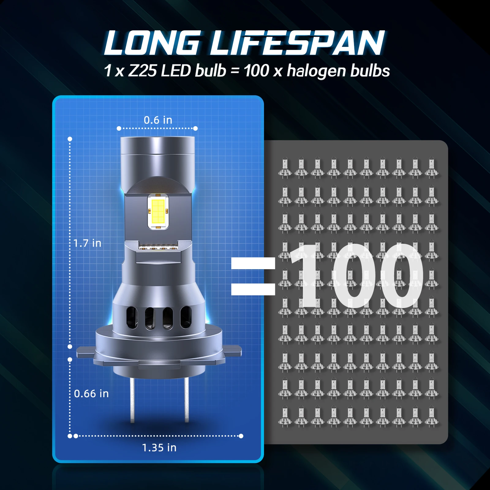 BEVINSEE Z25 H7 lampu depan LED CANBUS tanpa Error 70W 6000K putih 12V 9005 HB3 9006 HB4 1:1 Mini LED H7 bohlam lampu untuk VW BMW KIA