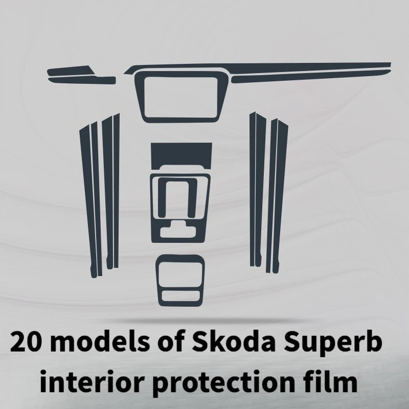 For 20 models of Skoda Superb interior film center console gear shift paint surface transparent  protective film modification