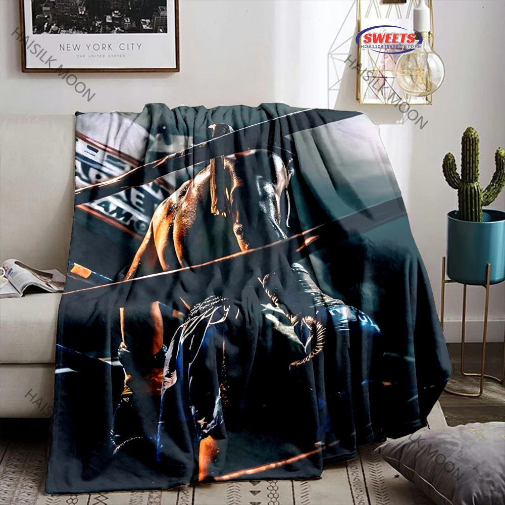 1PC Boxing Theme Printed Blanket Bedroom Living Room Sofa Nap Office Camping Shawl Blanket Special Gifts for Son Husband dad