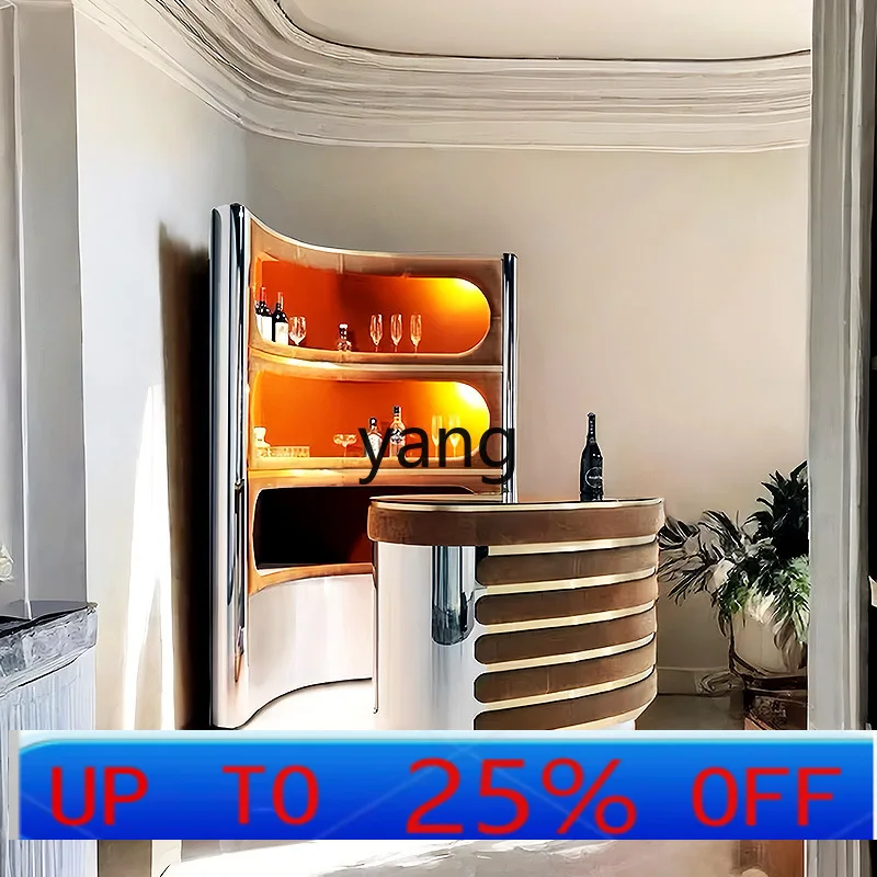 

LMM Light Luxury Triangle Wine Cabinet Suede Wall Luxury Villa Storage High Cabinet