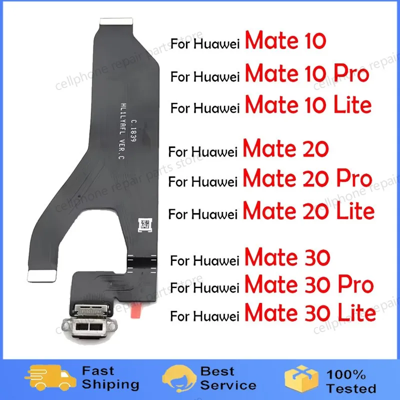 A++USB Dock Charging Charger Port Flex Cable Module Board For Huawei Mate 10 20 Pro 30 Lite 20X S 7 8 9 Replacement