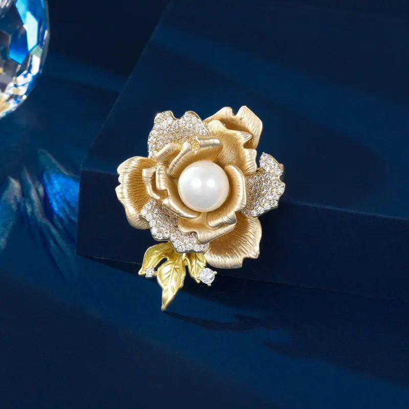 French Retro Temperament, High-End Brooch Trend, Niche Design Sense, Multi-Purpose Fixed Clothing Pin, Camellia Brooch