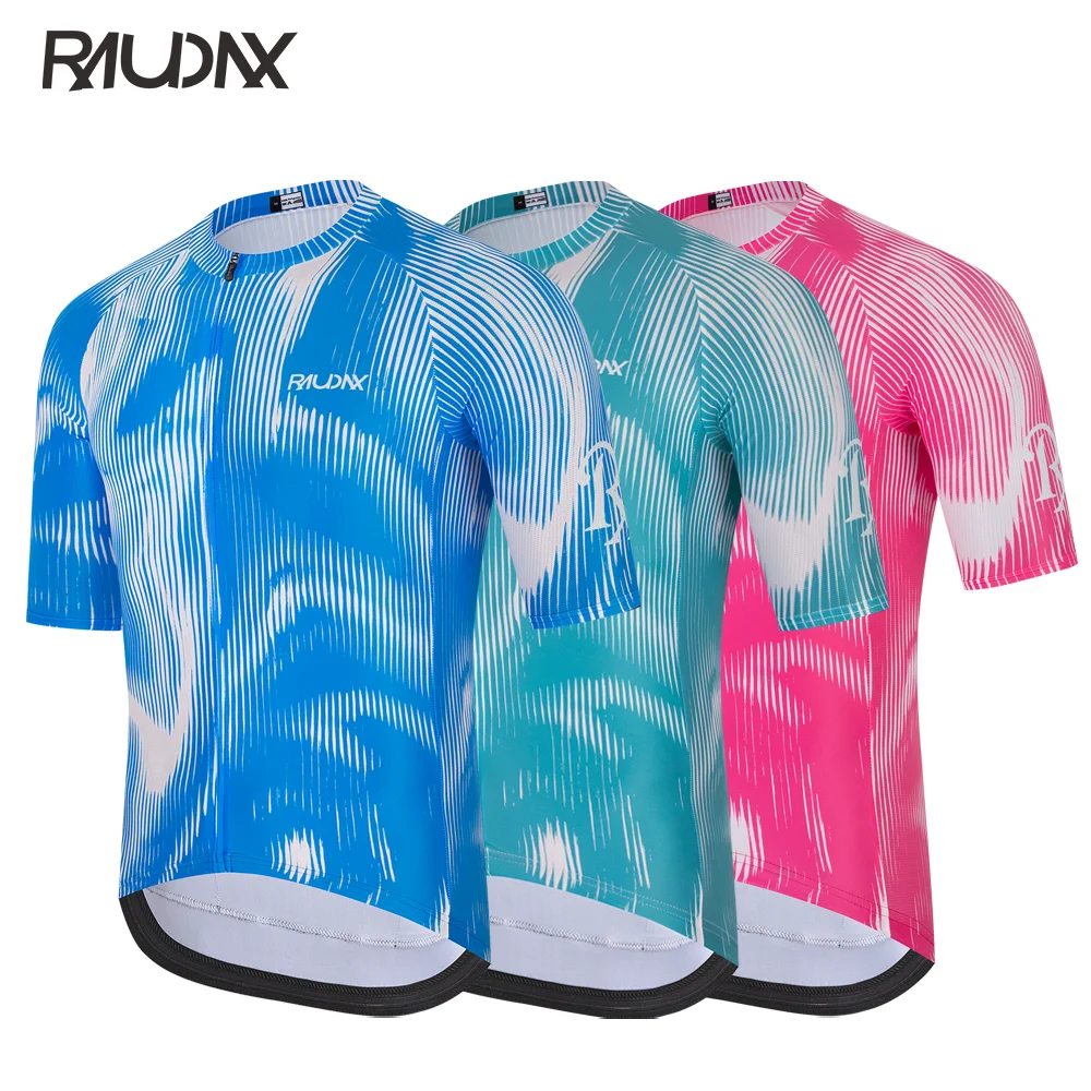 RAUDAX Cycling Clothes Summer Breathable Men's Short Sleeve Bicycle Jersey Lightweight Road Bike MTB Cycling Wear With Three Poc