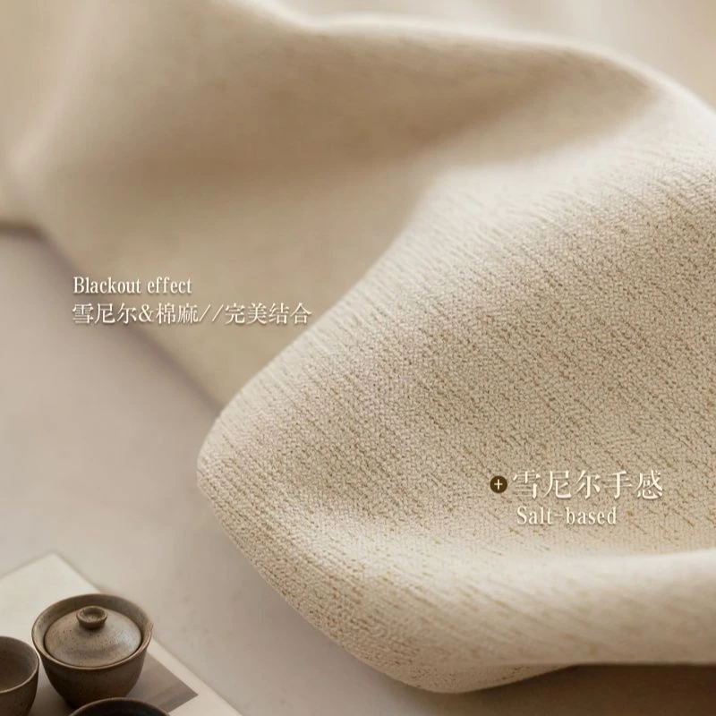 Thickened Cotton Linen Living Room Curtain Decoration Household Balcony Decorative Drapes Bedroom Study Sunshade Cloth Curtains