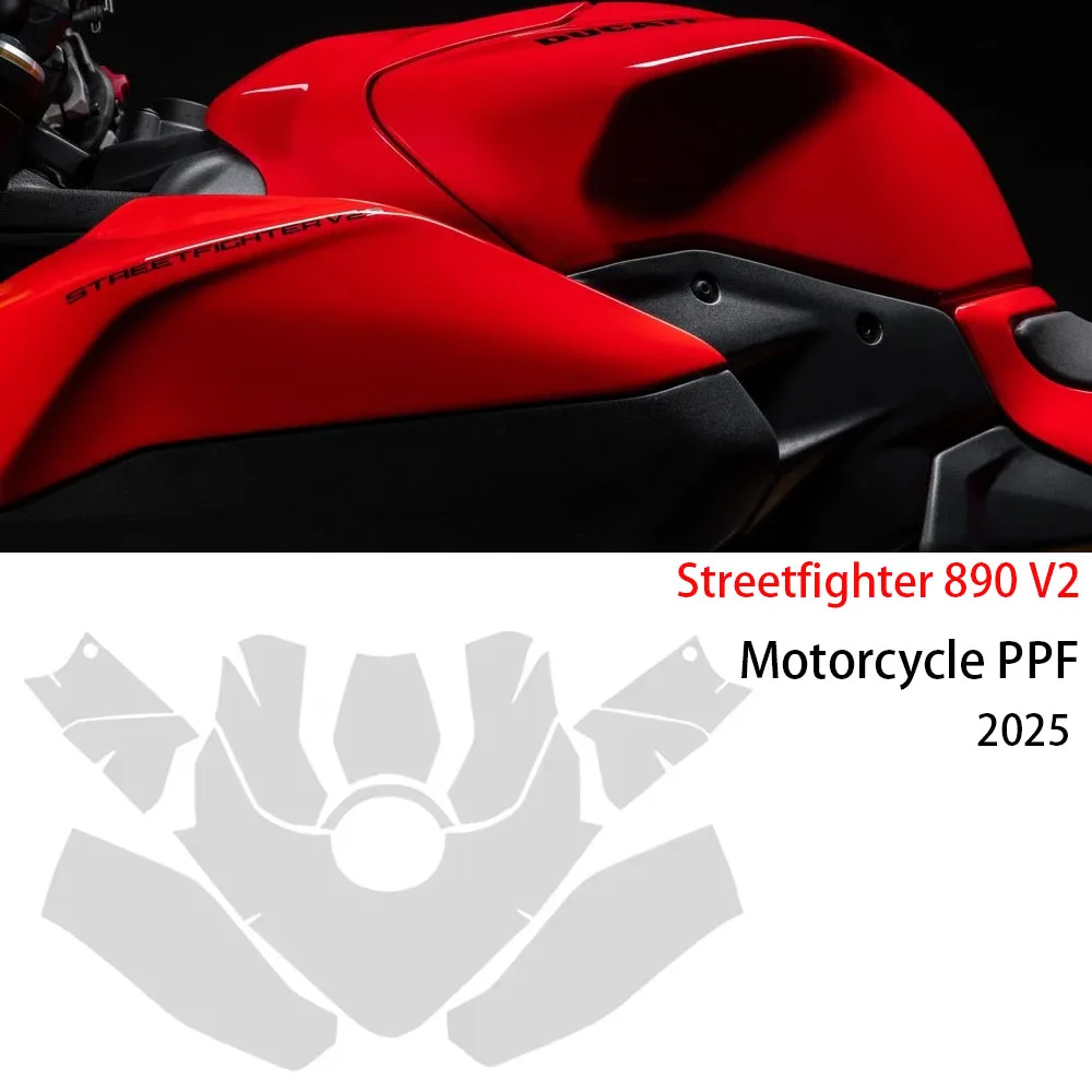 

Подходит для Streetfighte V2 2025, защитная пленка для краски, защита от царапин, обтекатель для мотоцикла Ducati Streetfighter 890 V2 PPF