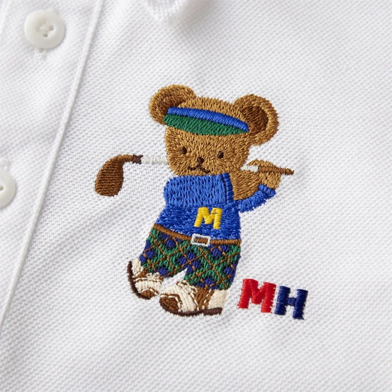 New Summer Boys Polo Shirts Cartoon Golf Bear Short-sleeved  T-shirt  Korean Children\'s Tops Boy Clothes Japanese Kids Clothing