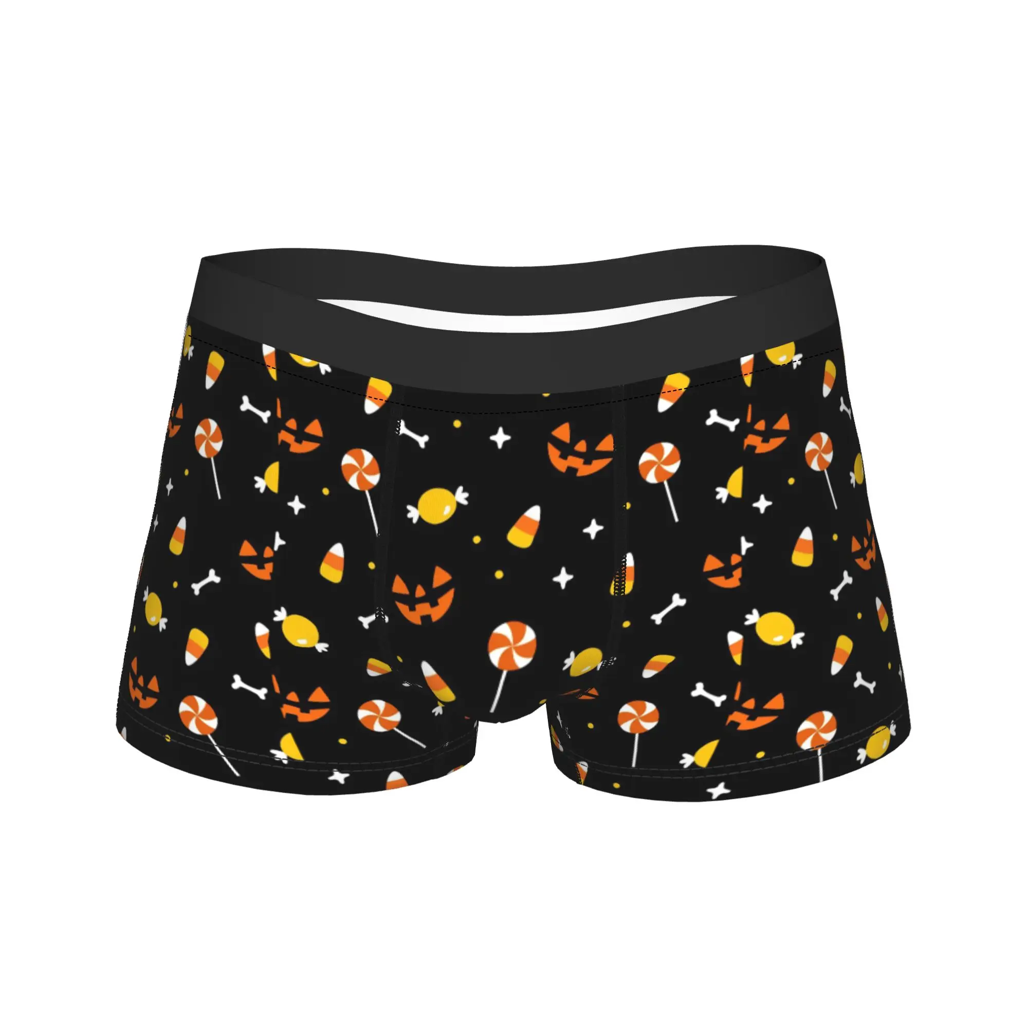 Man Halloween Ghost Pumpkin Spooky Trick Or Treat Witch Boxers,Cozy  Underwear Shorts Boxer Briefs