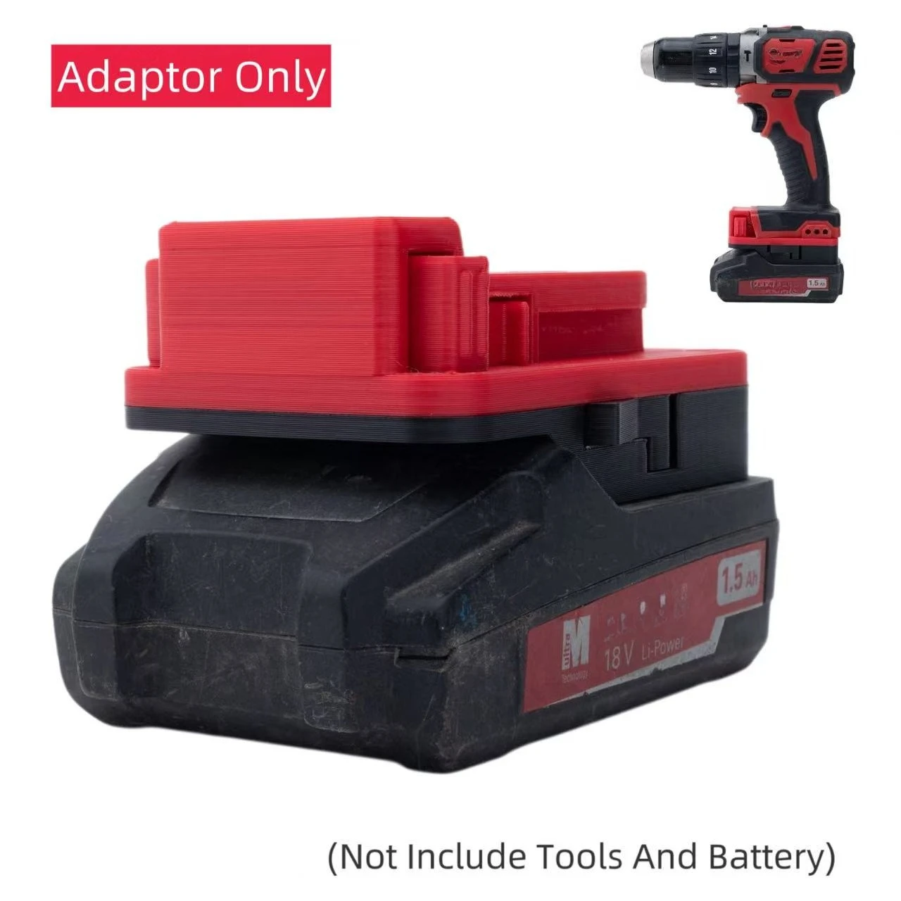 Adapter for Metabo 18V Li-ion Battery Convert To for Milwaukee 18V Power Tools(Without Battery and Tools)