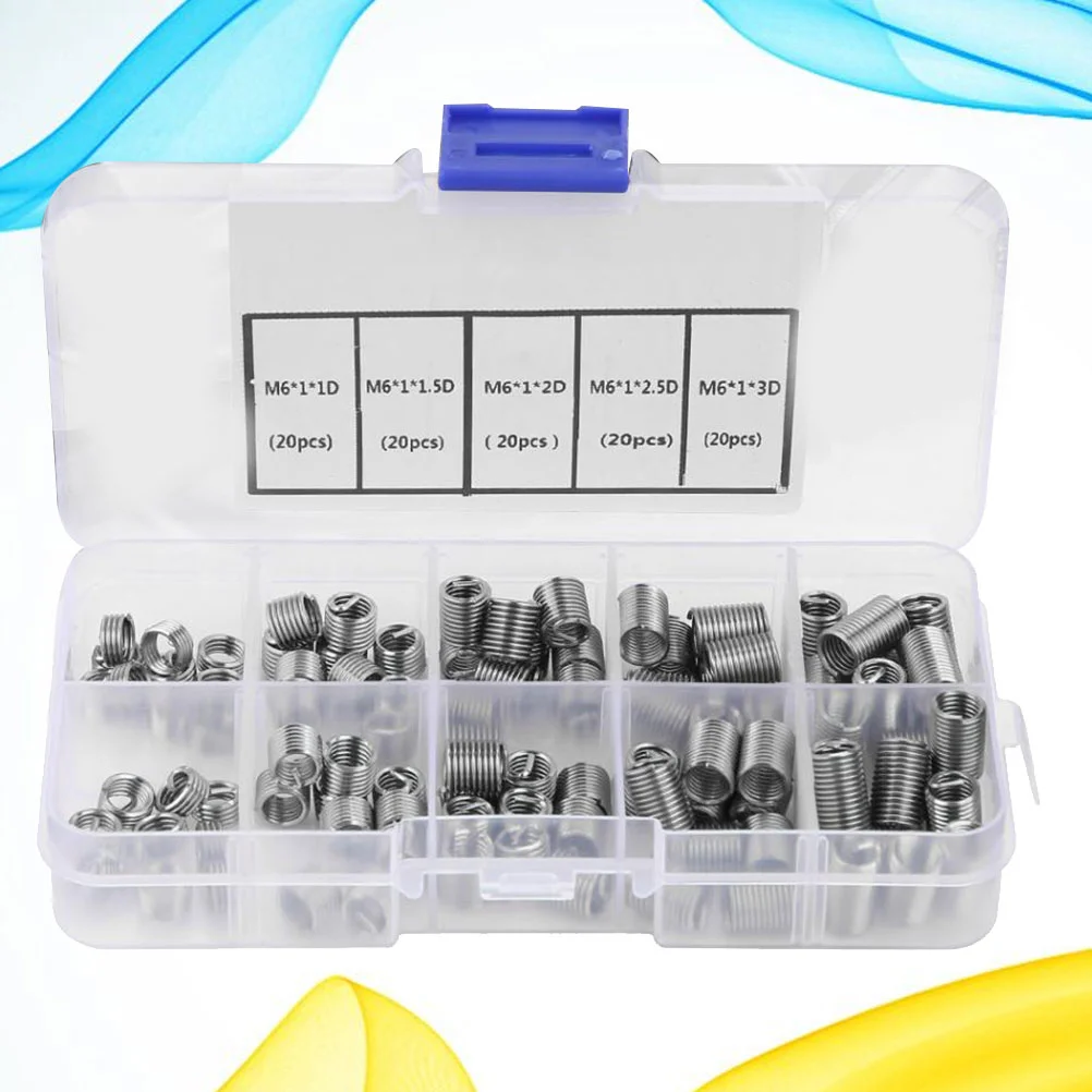 

100 Pcs Fastener Stainless Steel Braces Combination 100pcs Thread Repair Sleeve Kit