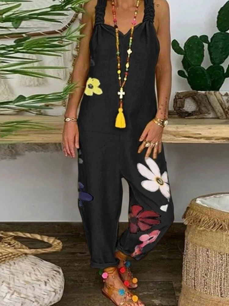 Losse oversized onepiece Susps Wide Street Sle Casual broek Lange broek Dames Faion Herfstcollectie