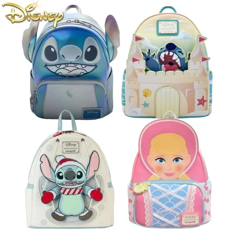 Hot Loungefly Disney 100th Anniversary Platinum Stitch Backpack Bag Stitch Backpack Kids Cartoon Schoolbag Ladies Casual Bag