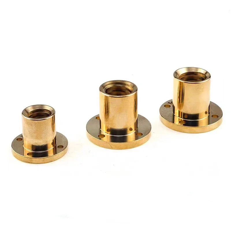 T16 Rundflansch Trapezförmige Rechtsgewindemutter Messingmuttern Teilung 2/3/4/8 mm Bleiğin 3D-Drucker