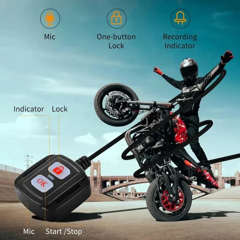 2 Inch Front & Rear Camera Video Recorder DVR Black Night Vision Box 1080P Waterproof Motorcycle Camera DVR Motorcycle Dashcam image 6