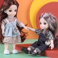 DIY Toy with Clothes BJD Dolls 13 Movable Joints Dress Up Simulated Eye Hinge Doll Enamel 3D Eye Removable Joints Doll Kids Toy