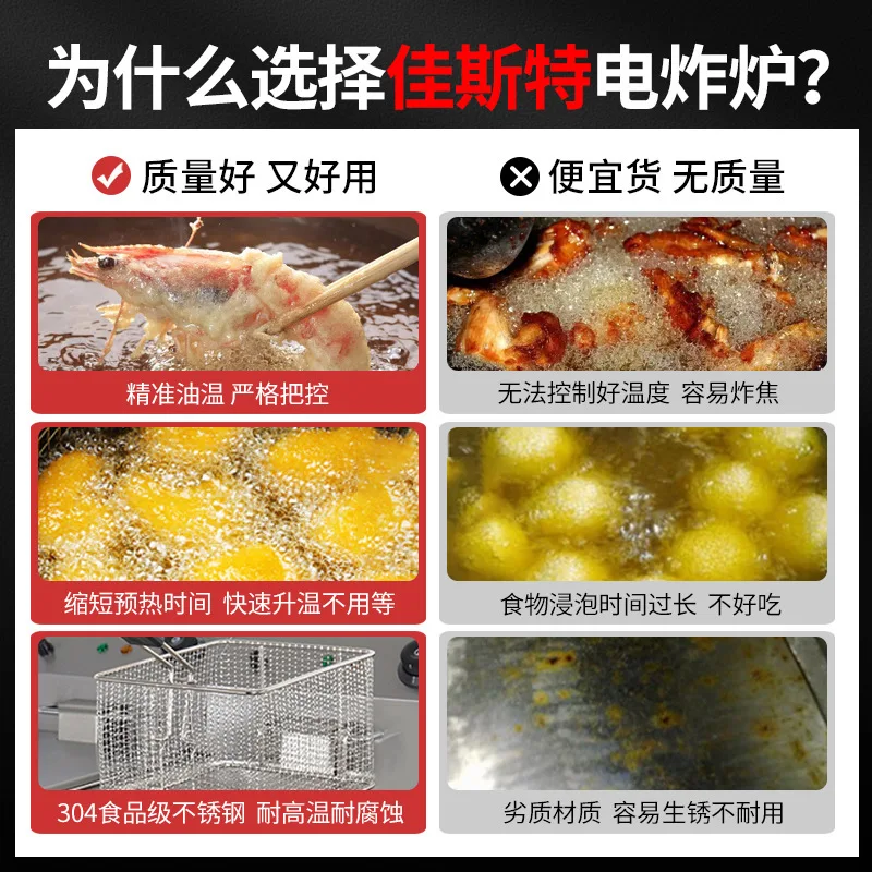 Commercial Large Capacity Countertop Electric Deep Fryer Just For Street Vending Chicken Fries Snacks Countertop Fryer Equipment