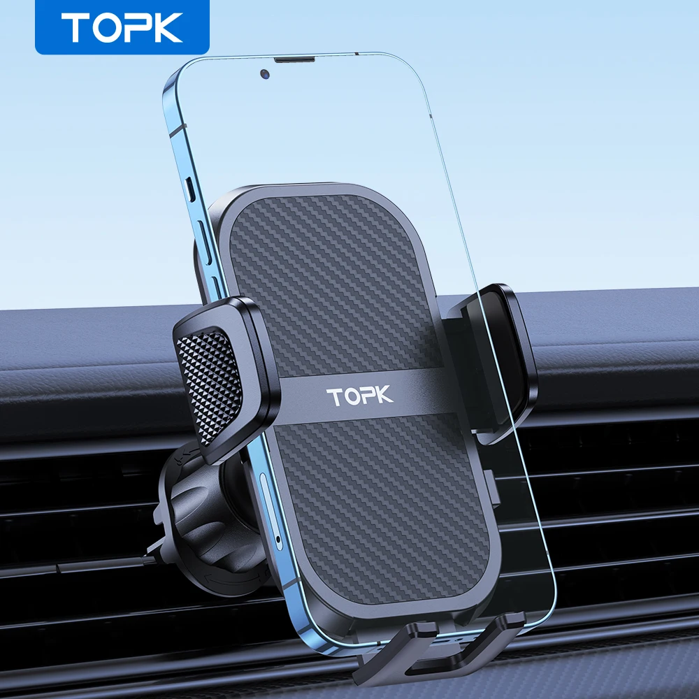 TOPK Air Vent Autohalterung für Telefon, 360° °   Drehbarer, verstellbarer Clip, Freisprech-Universalhalterung für 4"-7" Smartphones
