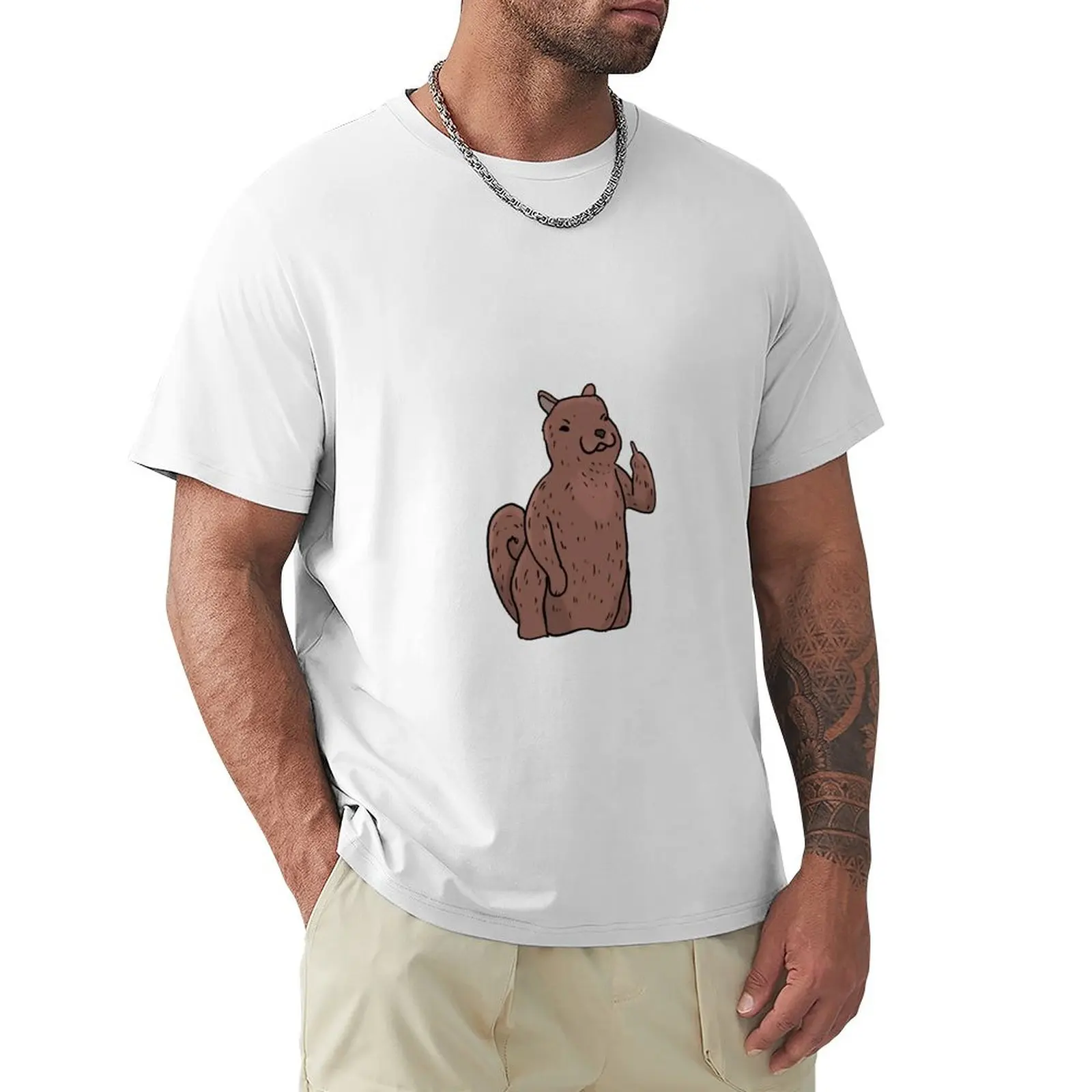 

Grumpy Squirrel Holding Middle finger funny gift T-Shirt customizeds sports fans boys animal print boys whites t shirts for men