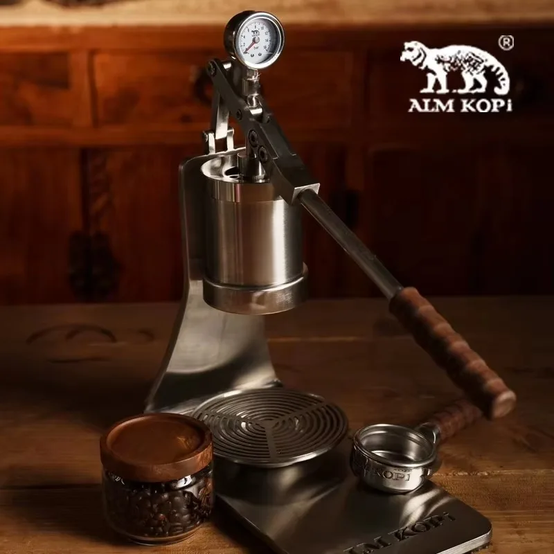 ALMKOPi New 58mm Portable Lever Pull Stainless Steel Manual Lever Espresso Machine No Electricity Hand Press Coffee Machine