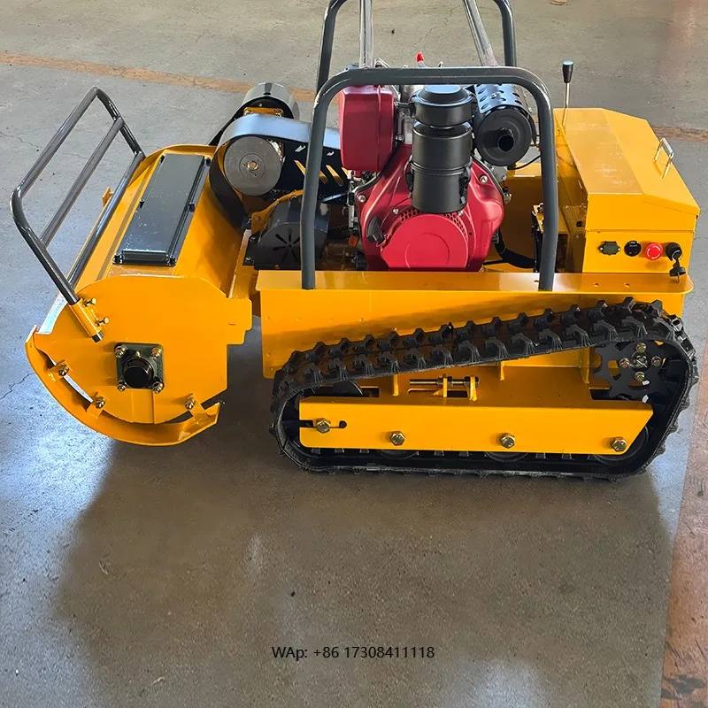 CE EPA Engine All Terrain Grass Cutting Machine Rubber Remote Control Robot Flail Lawn Mower