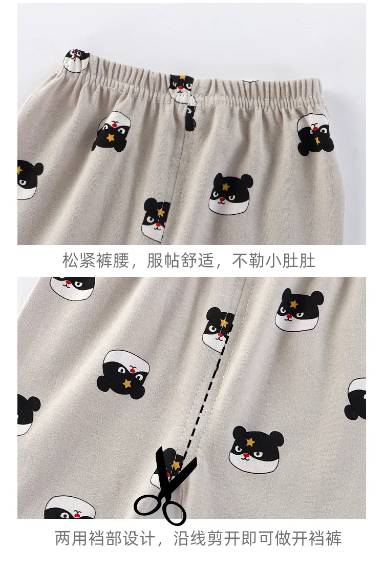 Jungen Mädchen Herbst Baumwolle Langarm-Wärmeset Kinder Weiche Atmungsaktive Heimkleidung Baby Kinder Dehnbare Bequeme Pyjamas Casual – Detail 14