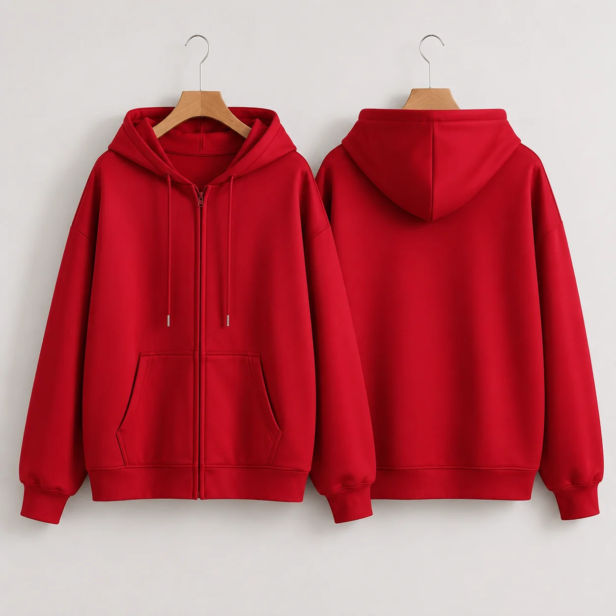 8 Colors Unisex Oversized Zip Up Hoodie Autumn Winter Solid Color Sweatshirt Casual Streetwear Long Sleeve Pocket Jacket Top