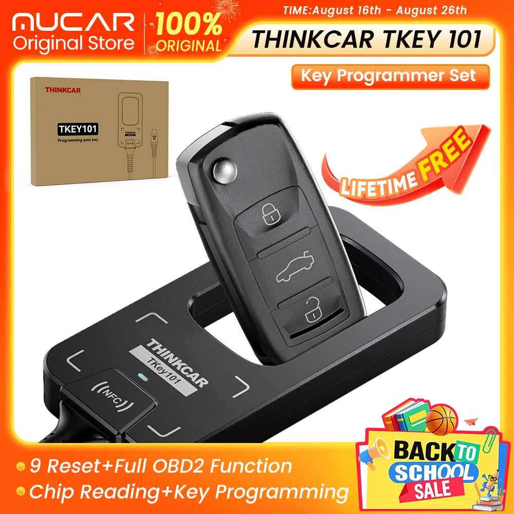 THINKCAR TKEY 101 Car Key Programmer For THINKSCAN 689BT 689 MUCAR 892BT VO8 with 6 Unit Remote Key Supports Anti-Theft System