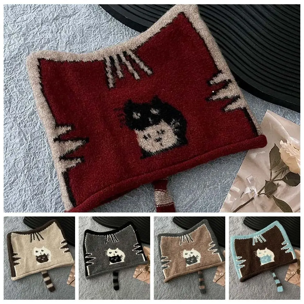 Sweet Kawaii Cute Cat Beanie Thick Animal Pattern Lovely Ears Bonnet Multi Colors Small Look Winter Painter Cap Women 6