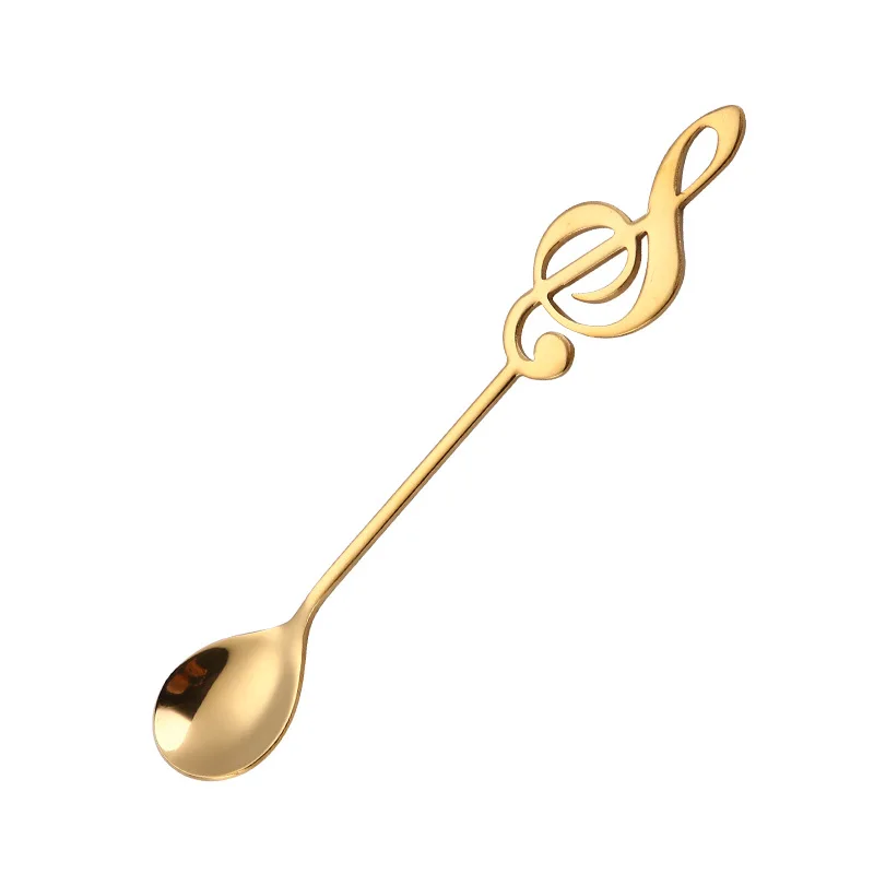 Stainless Steel Musical Notes Coffee Spoon Stirring Cup Spoon Music Stick Ice Cream Gift Spoon Kitchen Tool Accessories