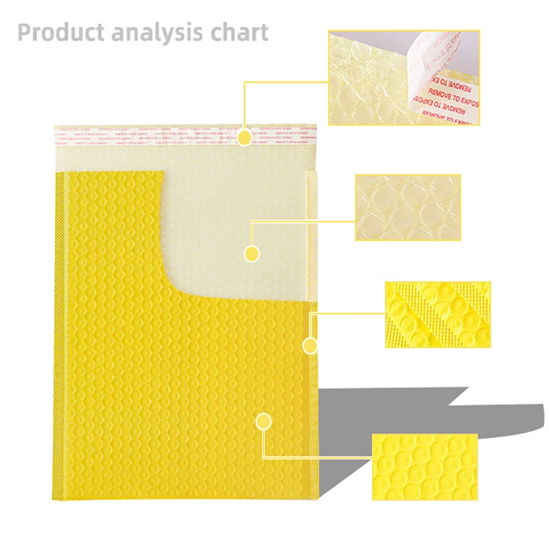 50 Stuks Geel Schuim Envelop Zakken Zelfzegel Bubble Mailers Gewatteerde Verzending Enveloppen Met Bubble Mailing Verzending Pakketten Tas