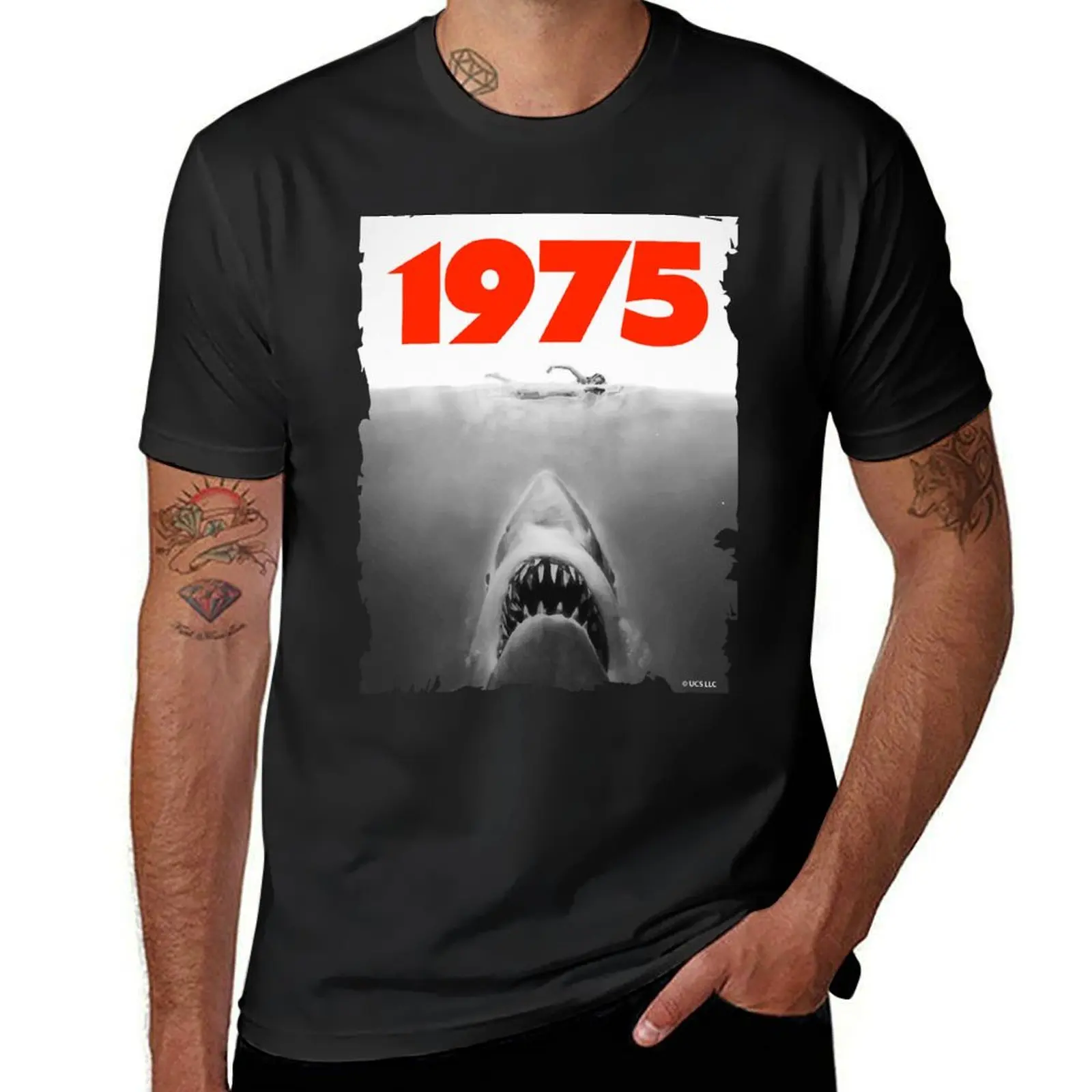 Jaws 1975 fan art T-Shirt Short sleeve tee animal prinfor boys summer top customs design your own mens graphic t-shirts funny