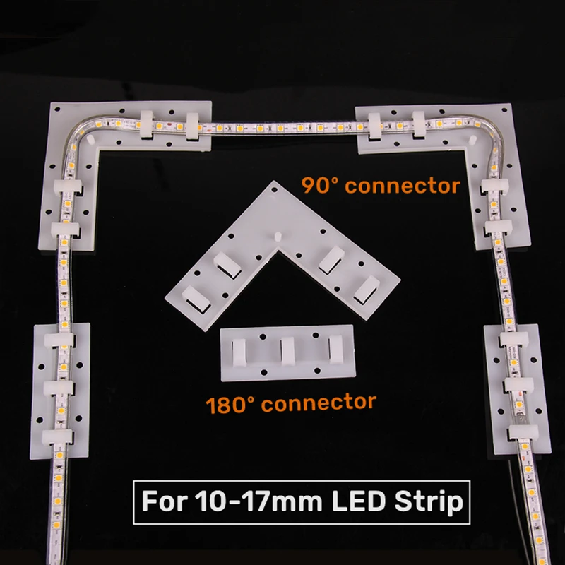 Tira de luz LED de neón de plástico, Clip fijo de 6/8/12mm, hebilla de montaje de tubo de silicona, cinta Flexible, accesorio de soporte de luz, 50