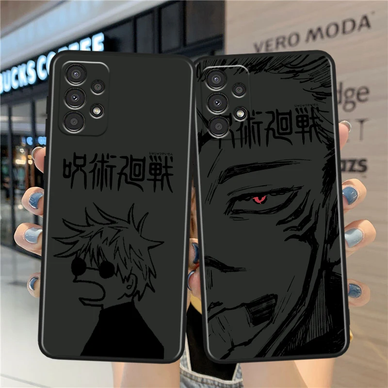 Jujutsu Kaisen Anime For Samsung A73 A72 A54 A53 A52S A34 A33 A32 A25 A24 A23 A22 A15 A14 A13 A05 Black Phone Case