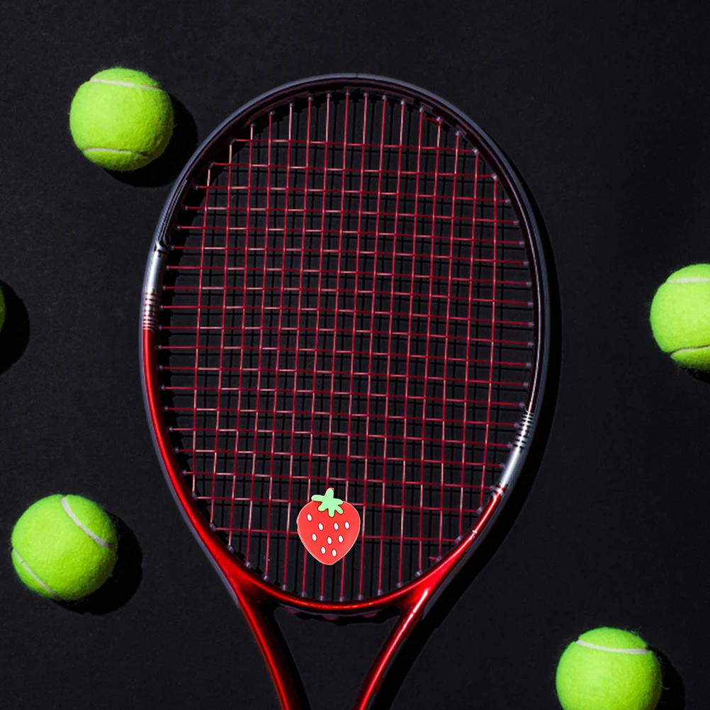 

12Pcs Tennis Racket Vibration Dampener Strawberry Silicone Shock Absorbers Small Lightweight Tennis Racquet Dampeners