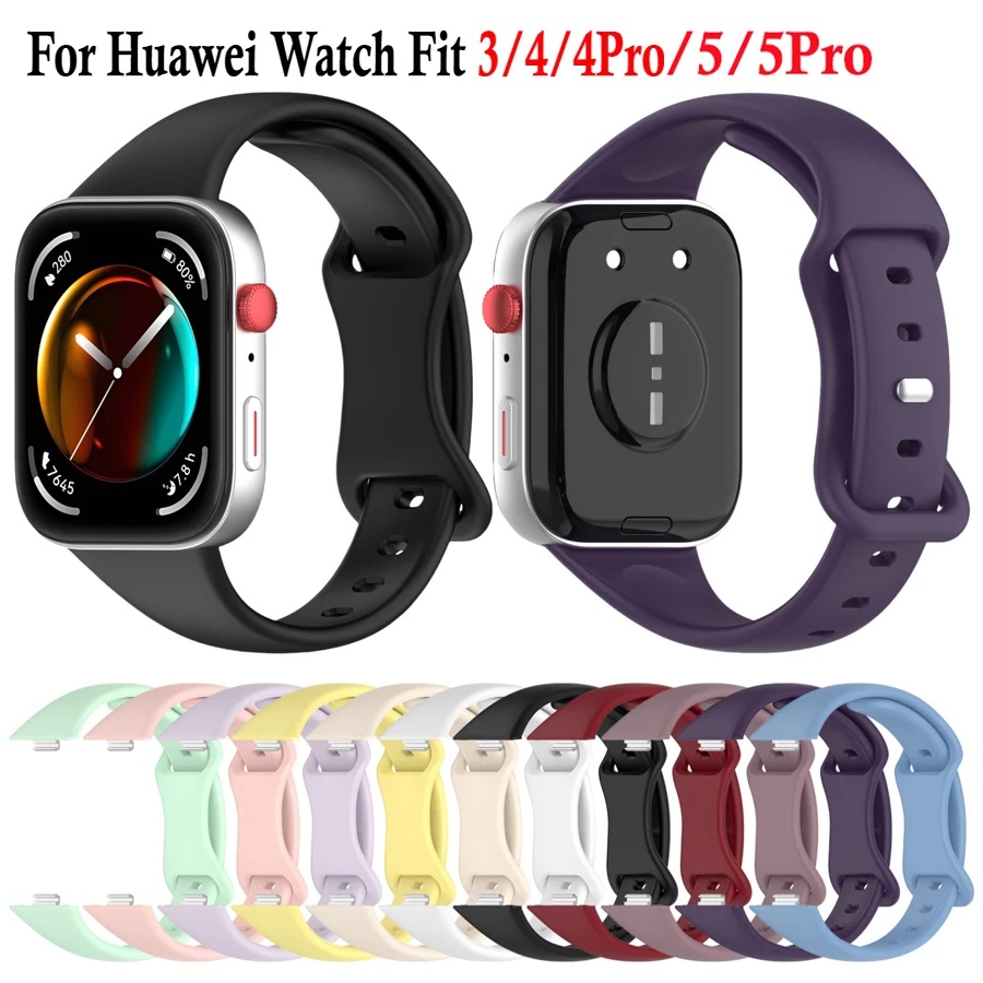 Correa de silicona suave para Huawei Watch Fit 3 4 Fit 4 5 Pro, pulsera de repuesto para reloj inteligente Huawei Fit 5 4