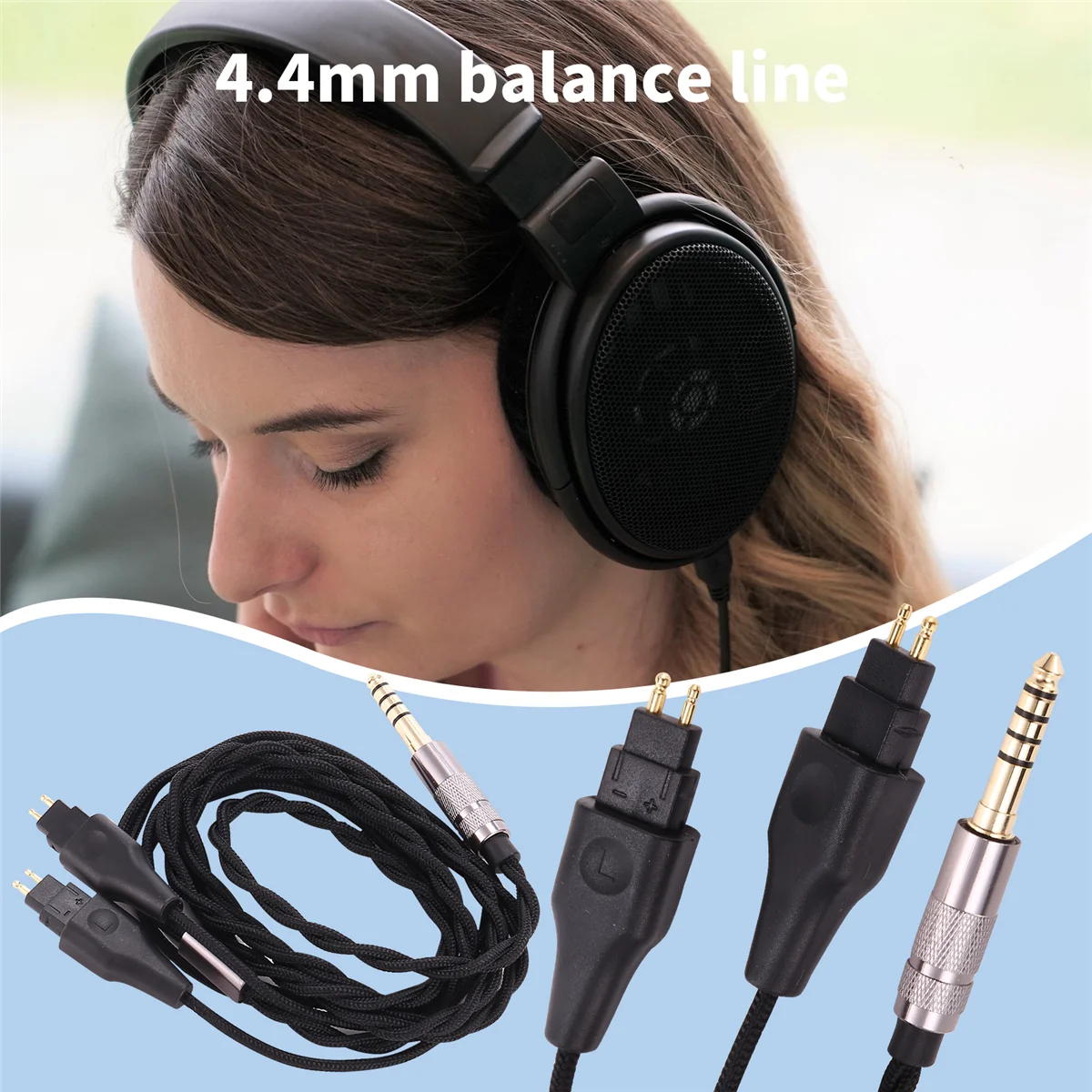 SMIEA หูฟัง 4.4mm Balanced สาย DIY สําหรับ Sennheiser HD580 HD600 HD650 HD660S หูฟังสายอัพเกรด
