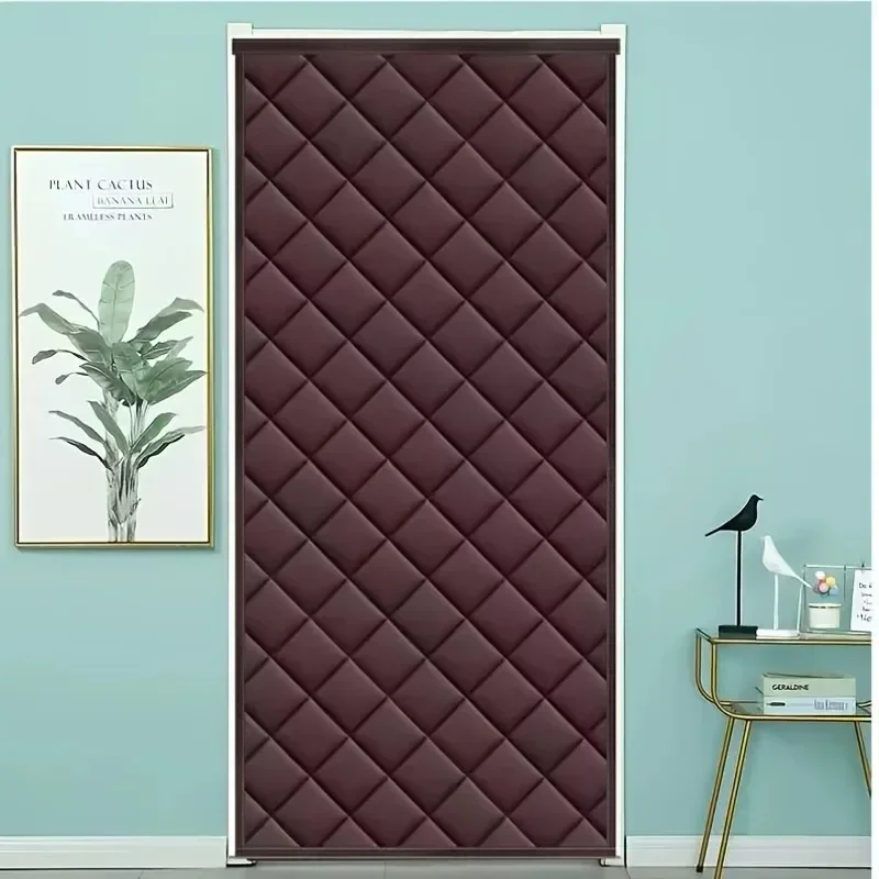 1 Piece of Winter Adhesive Door Curtain, No Drilling, Thickened, Wear-resistant,warm,windproof, Soundproof,easy To Clean and Use