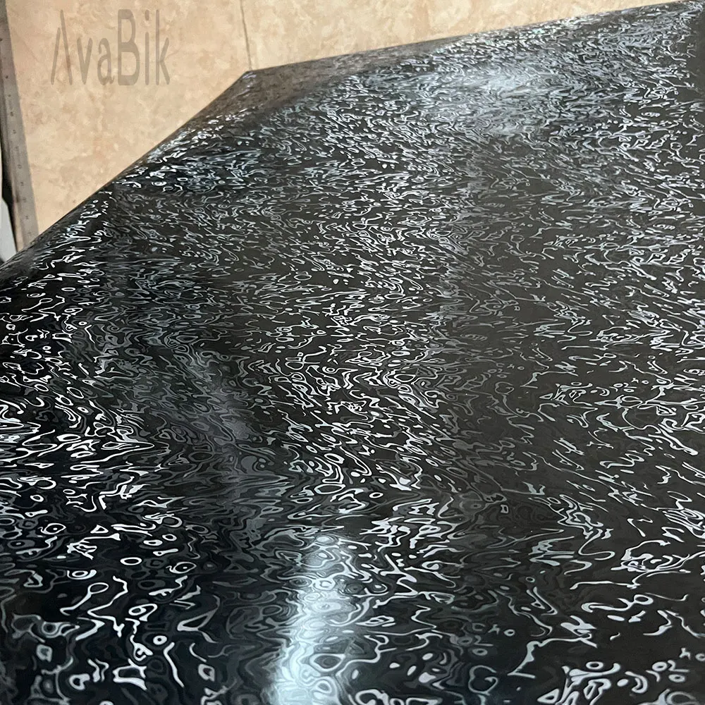 

Black Damaskus Carbon Fiber Sticker 50/100/150/300cm New PET Carbon Film Motorcycle Modified Film Car Body Tuning Decoration