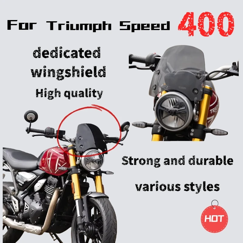 For Triumph Speed 400 Front Windshield Spoiler Modified Windscreen Accessories for Motorbike Customized Riding Experience