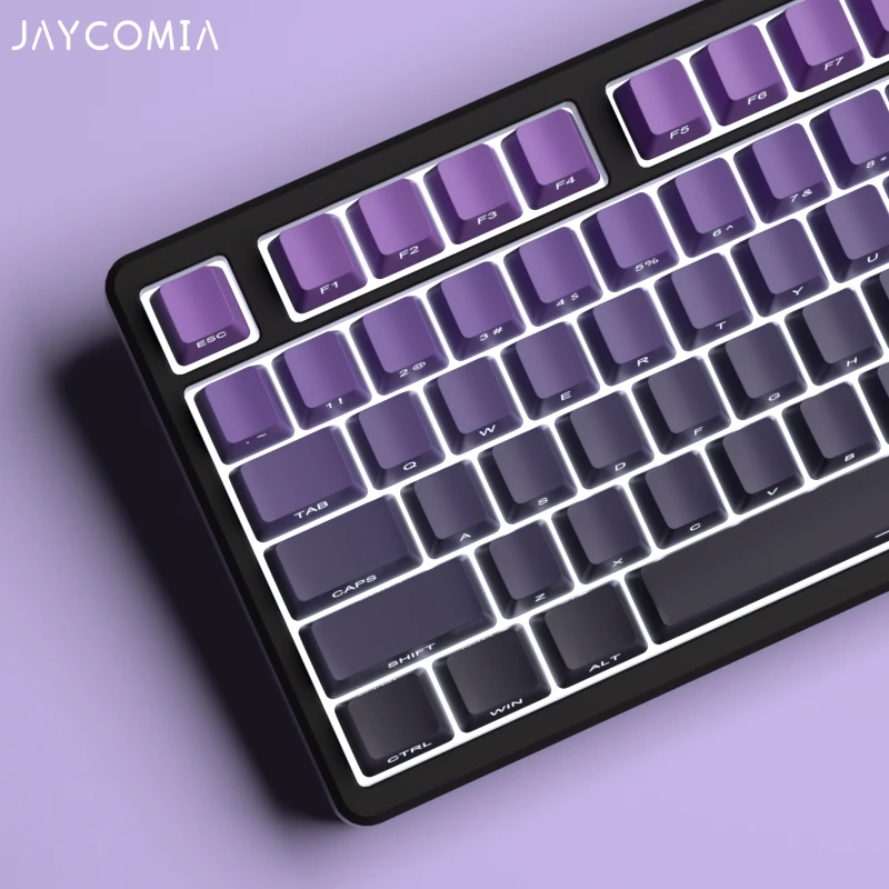 Gradient Keycaps Side Print Backlit Through Letter PBT Material Cherry Profile ISO Layout Big Set Key Caps For MX Switch Wooting