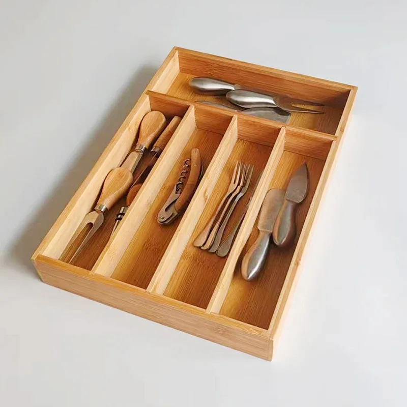 

Mutihome Bamboo Five Grid Cutting Tools Cooking Utensils Storage Boxes Cutlery Spoons Storage Boxes Drawer Storage Compartm