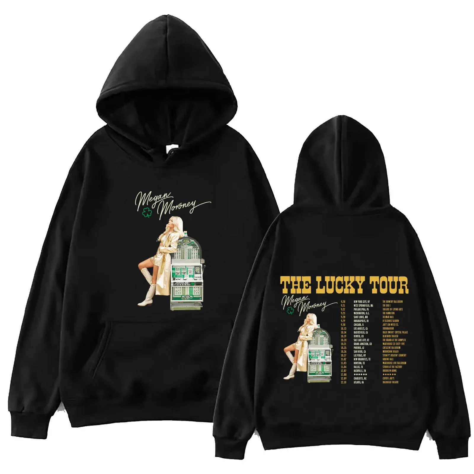 Megan Moroney The Lucky Tour 2024 Hoodie Tops Unisex Music Fans Gift Sweatshirt Trendy Long Sleeve Regular Spring And Summer