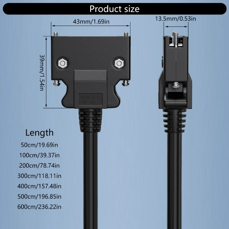 SCSI Servo ข้อมูลสาย CN36P SCSI Data Cable Extension Cord 8 มม. เส้นผ่านศูนย์กลาง 28AWG
