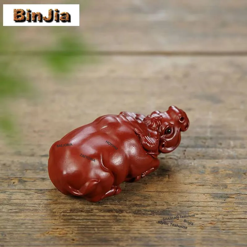 

Yixing Purple Clay Zodiac Ox Tea Pet Elegant Tea Spirit Tea Figurine Play Toys Tea Statue Ornaments Cha Supplies Craftsmanship