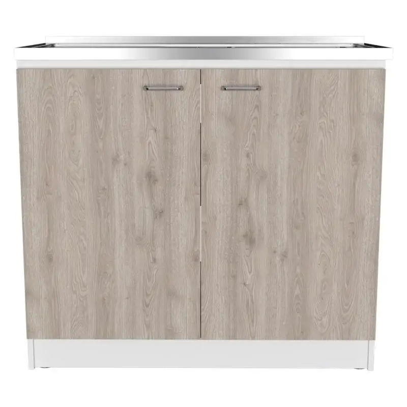 

Utility Sink for Kitchen in Smokey Oak and Light Gray - Versatile Design for Laundry and Cleaning Tasks